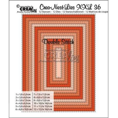 Crealies Stanzschablonen -  Double Stitch Rechteck